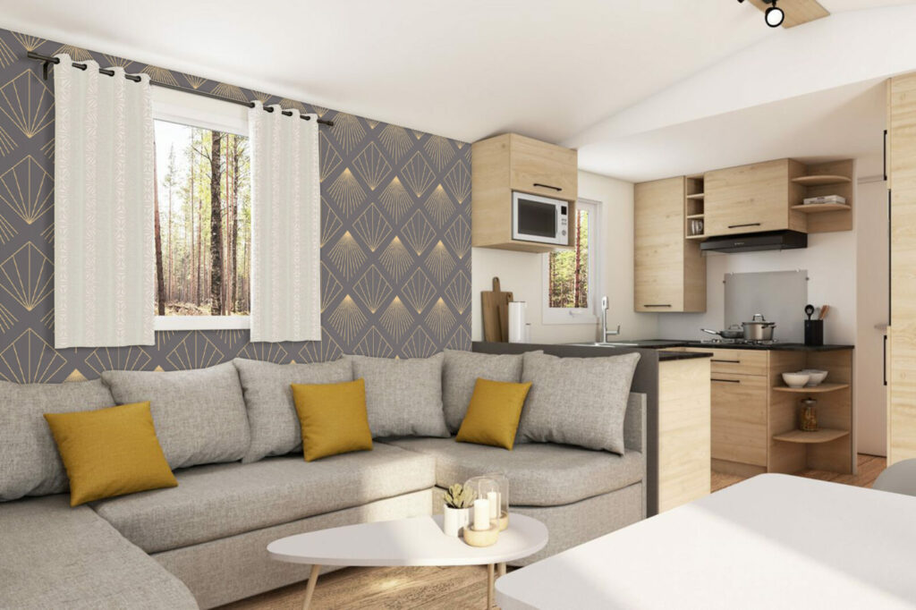 Décoration murale design art déco géométrique pas cher - marron or