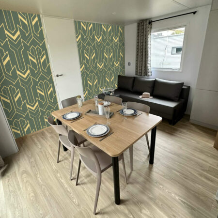 décoration murale géométrique moderne pas cher chambre - mobil home -kaki or