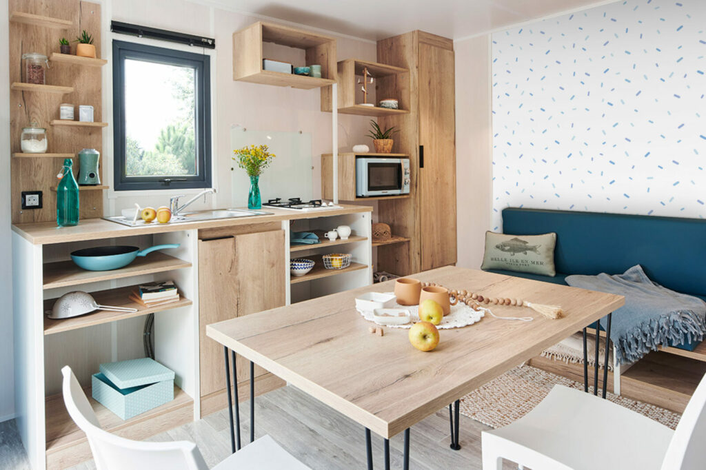 tapisserie pré encollé vintage motif confettis pop personnalisable pas cher chalet mobil home