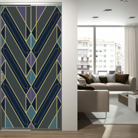 tapisserie repositionnable géométrique rétro personnalisé abordable maison chambre parentale portes de placard