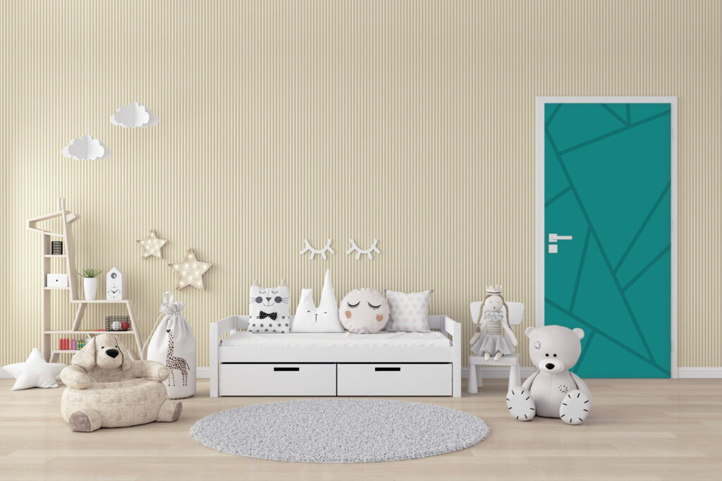 Papier peint pré encollé personnalisé géométrique pas cher haut de gamme porte