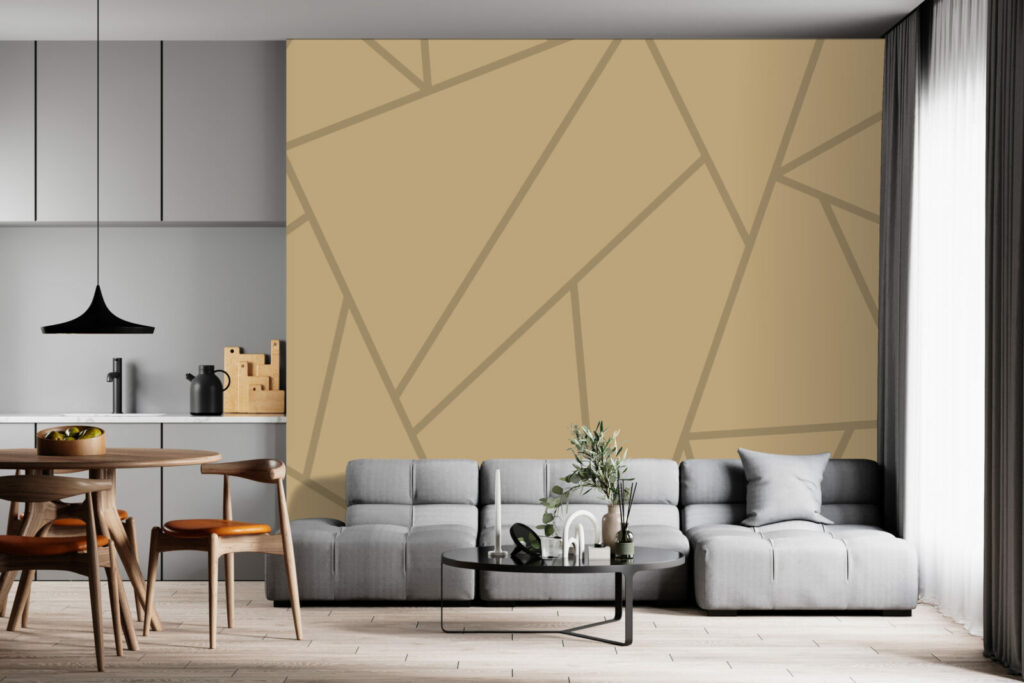 Papier peint pré encollé personnalisé géométrique pas cher haut de gamme salon