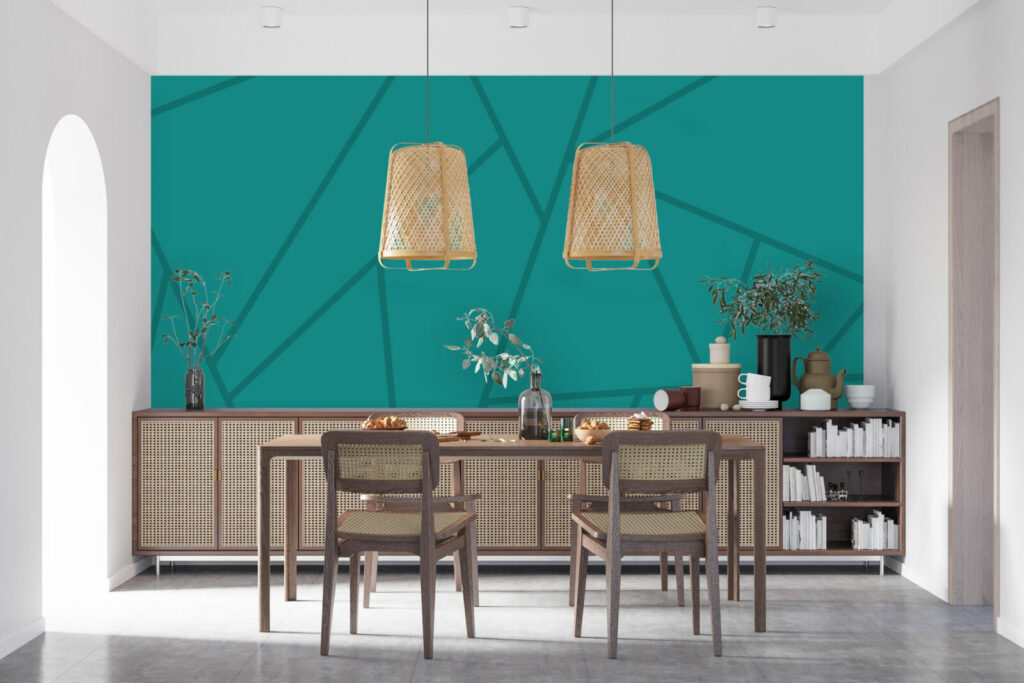 Papier peint pré encollé personnalisé géométrique pas cher haut de gamme salle à manger