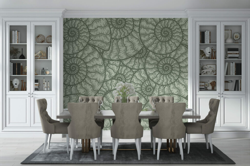 vinyle mural pas cher audacieux escargot salle à manger