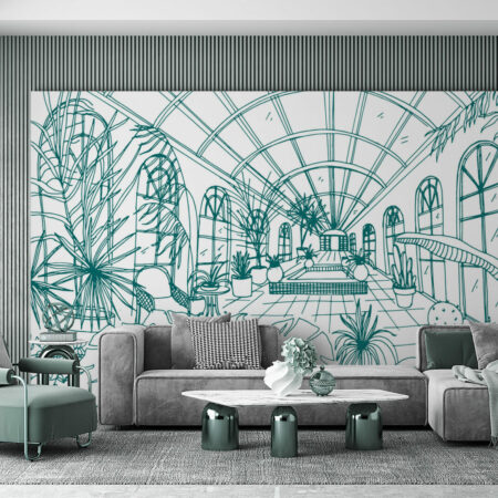 papier peint serre végétale