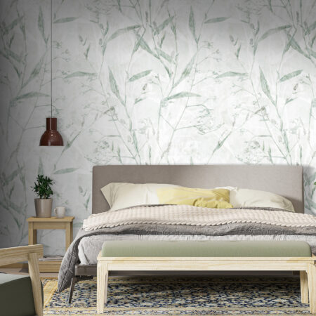 papier peint feuillage doux Brise Végétale décoration murale végétale