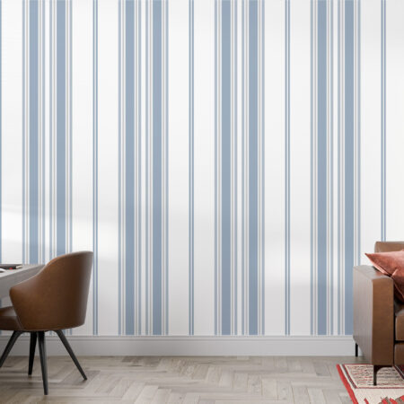 papier peint rayures bleues Blues Stripes décoration murale bord de mer