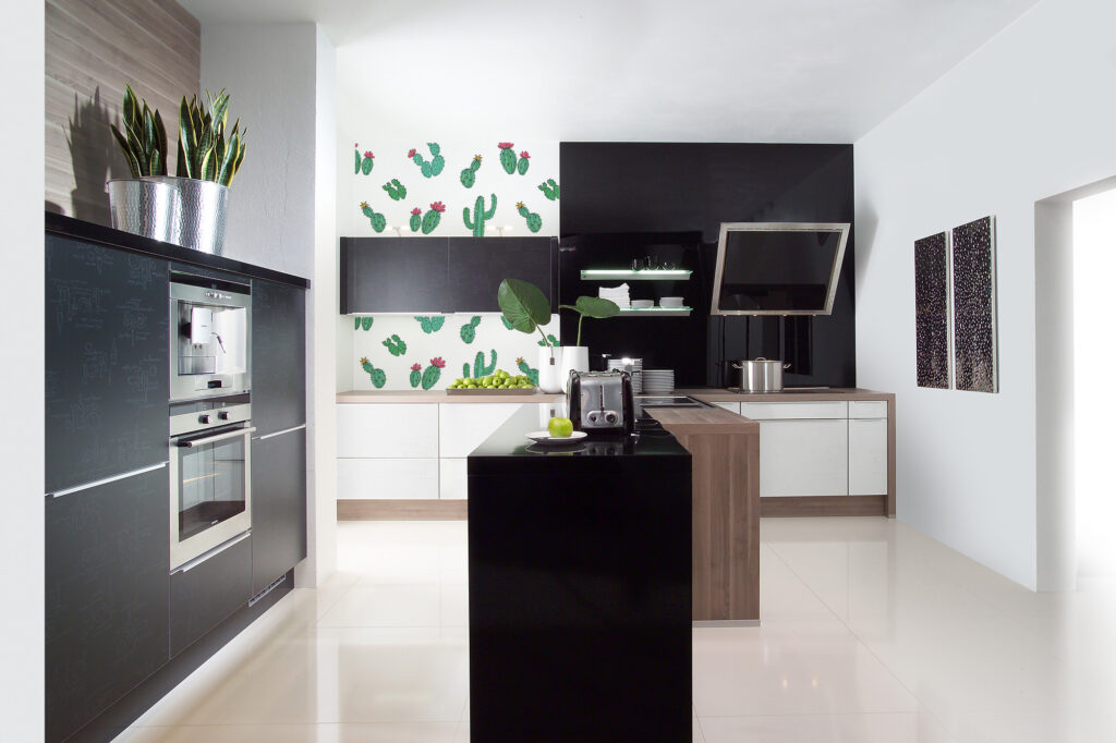 papier peint cactus pop Cactus Pop décoration murale végétale verte et rose