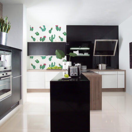 papier peint cactus pop Cactus Pop décoration murale végétale verte et rose