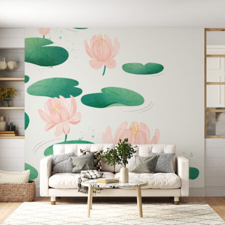 papier peint nénuphars zen Ananda décoration murale apaisante