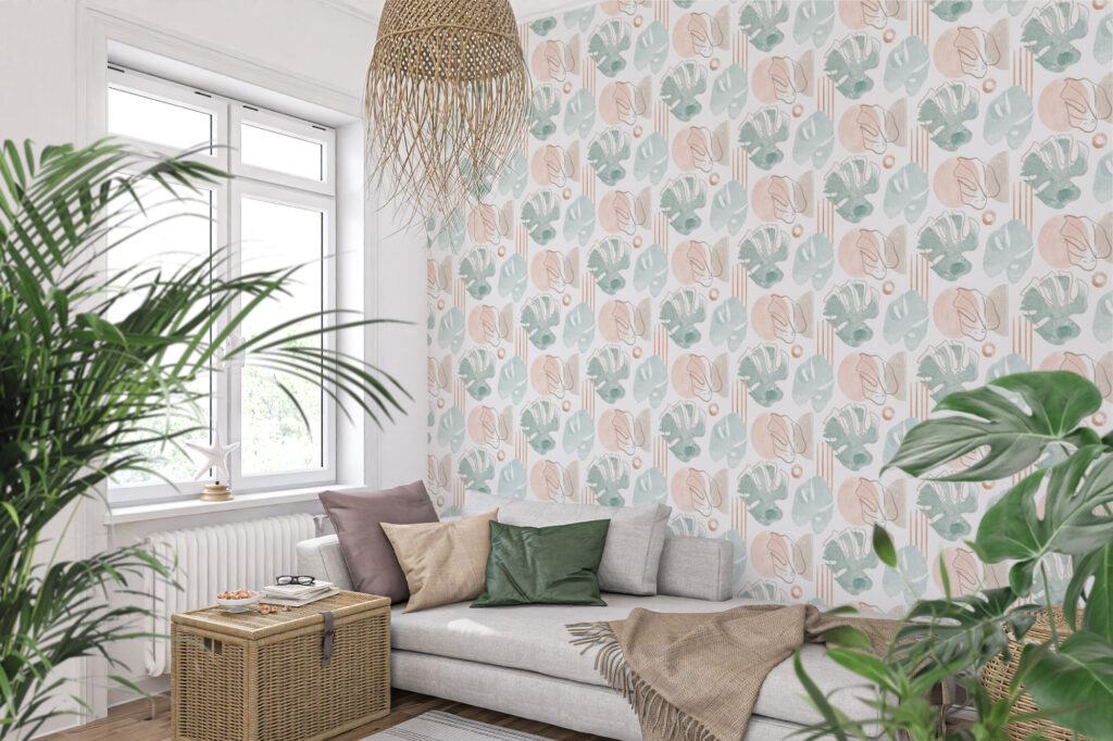 papier peint aquarelle végétal Botanic Line décoration murale artistique