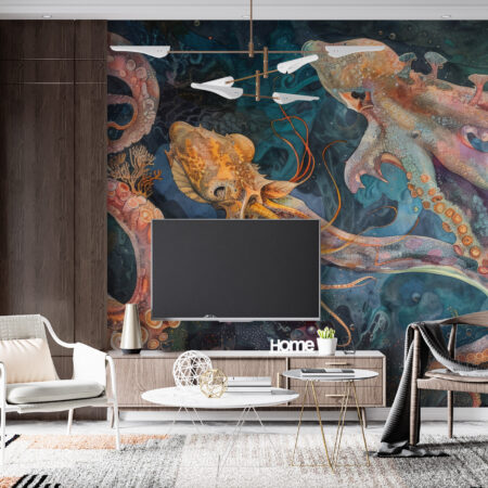 papier peint pieuvre artistique Abyssal Art