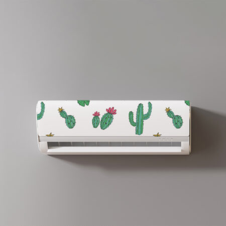 Ajoutez une touche de fraîcheur graphique avec ce revêtement pour split climatisation au design pétillant de Cactus colorés.