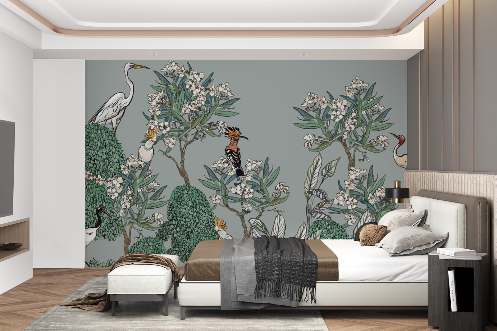 Papier peint oiseaux exotiques - Papiers peints sur mesure au meilleur ...