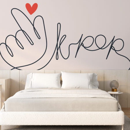 Papier peint Kpop Lover au design minimaliste et tendance. Décor mural sur mesure pour chambre ado ou fan de K-pop. Livraison gratuite en relais France