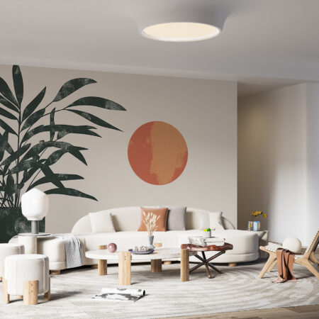 Papier peint Japandi végétal au design minimaliste et apaisant. Décor mural sur mesure pour une ambiance zen et naturelle.